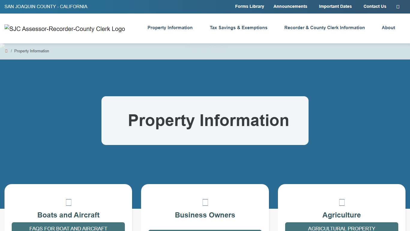 Property Information |San Joaquin County Assessor-Recorder-County Clerk