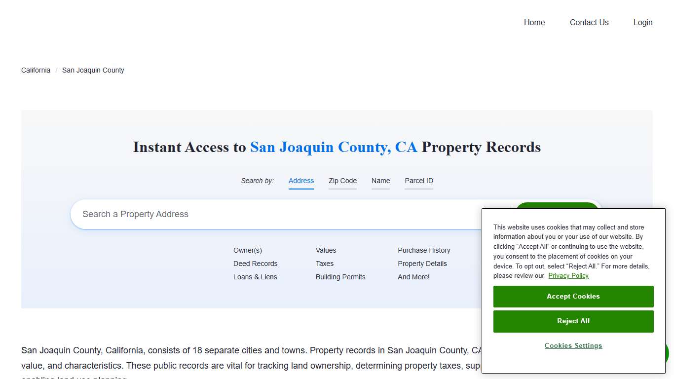 San Joaquin County Property Records | Owners, Deeds, Permits