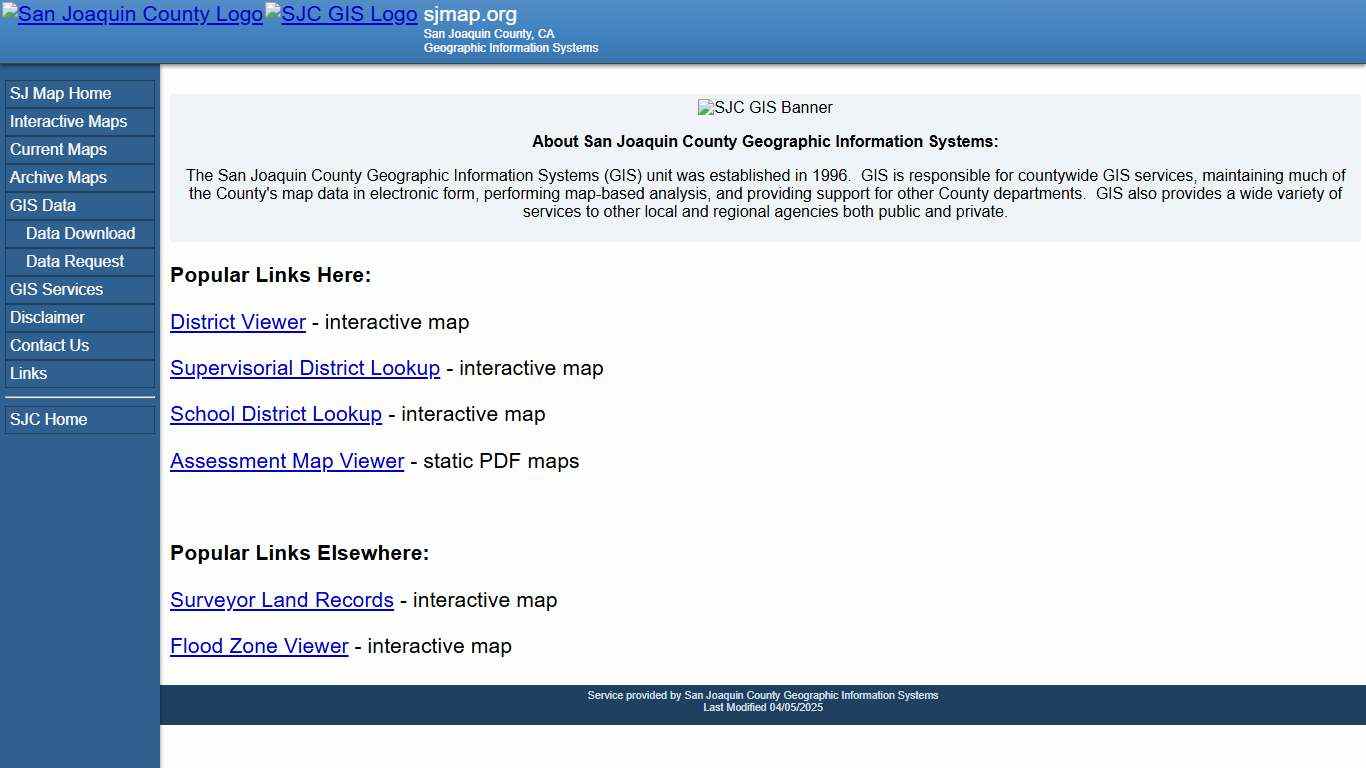 San Joaquin County GIS Map Server Home