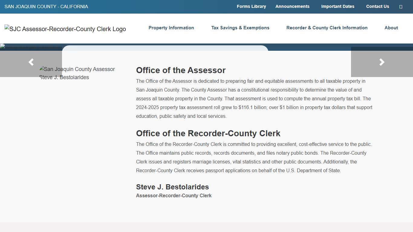 San Joaquin County Assessor Recorder